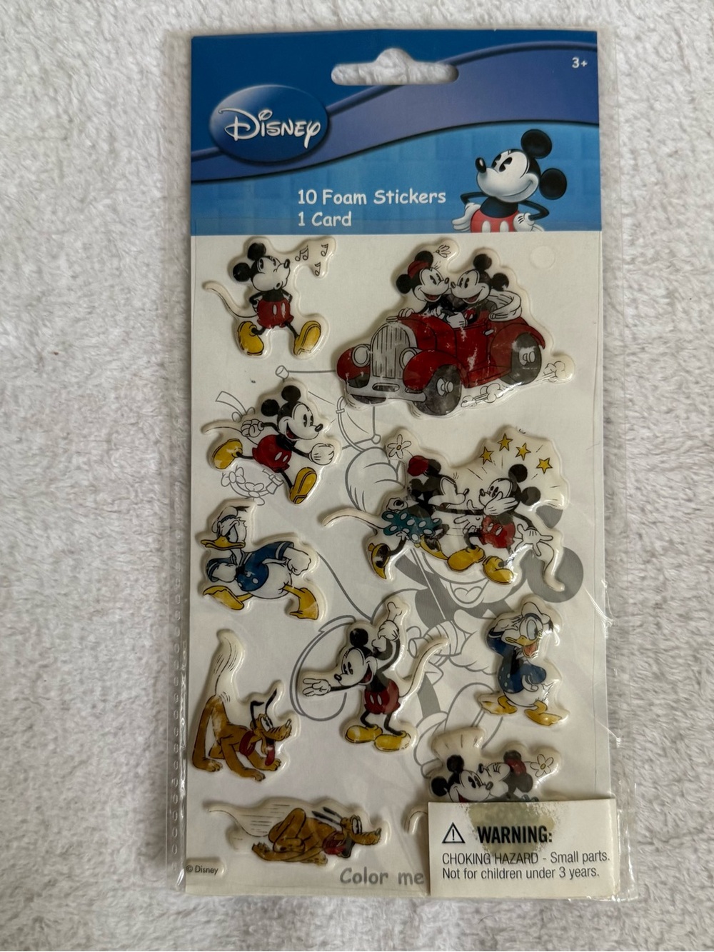 Vtg Disney Classic Character Sticker Sheet - Red, Yellow, Blue, Black